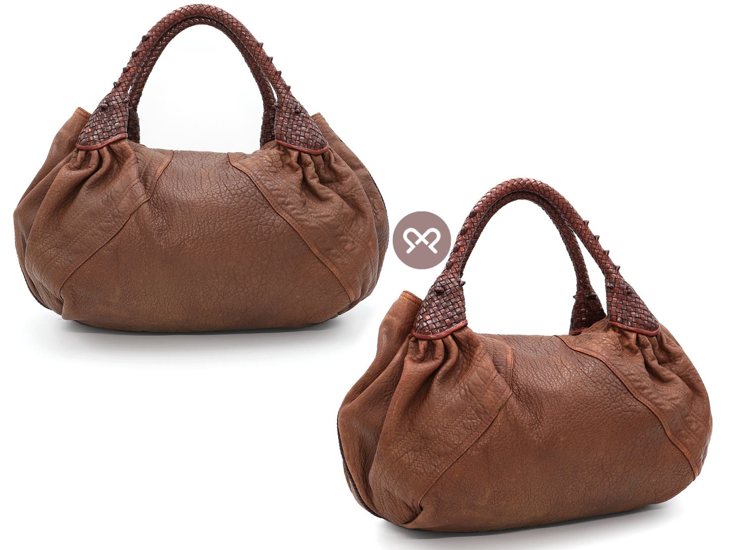 Fendi 8BR511 Brown Nappa Leather Hobo Spy Bag - Image 3