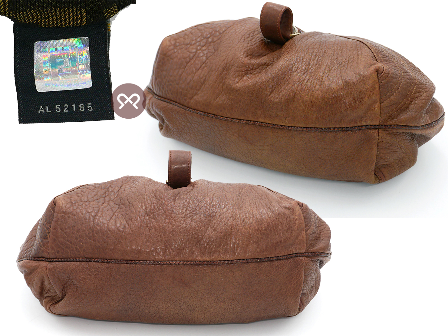 Fendi 8BR511 Brown Nappa Leather Hobo Spy Bag - Image 4