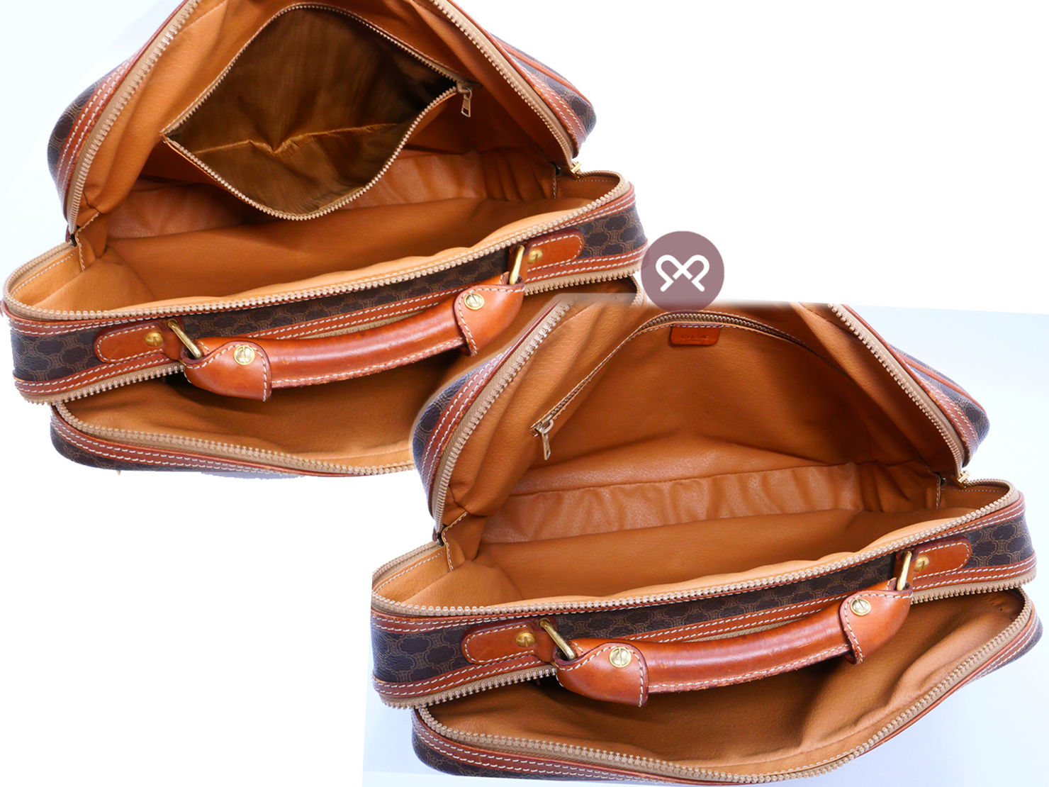 Celine M09 Classic Logo Print Brown Mcadam Business Briefcase/ Luggage 2-way Bag - Image 10