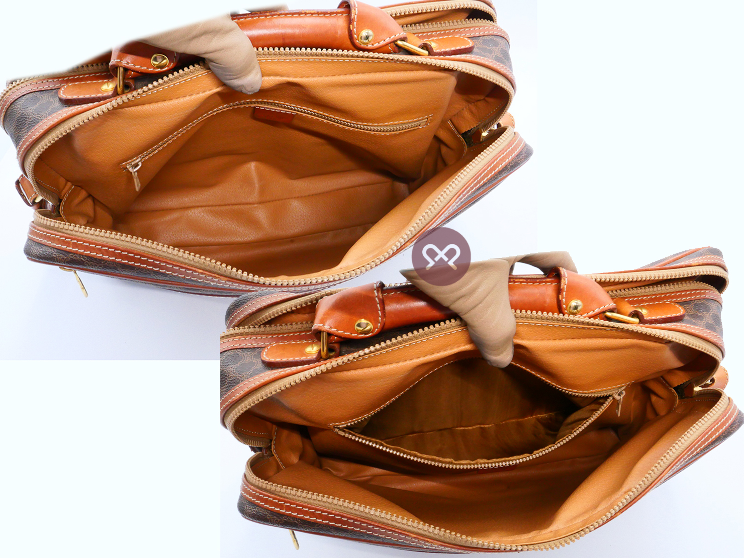 Celine M09 Classic Logo Print Brown Mcadam Business Briefcase/ Luggage 2-way Bag - Image 11