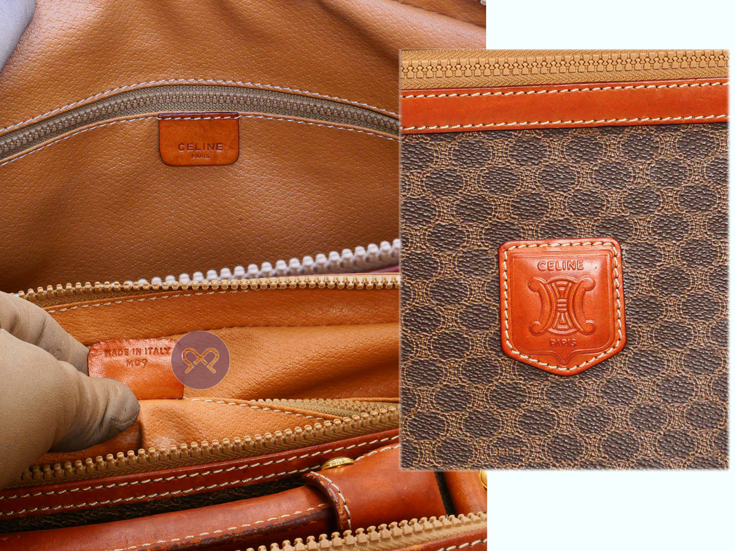 Celine M09 Classic Logo Print Brown Mcadam Business Briefcase/ Luggage 2-way Bag - Image 6