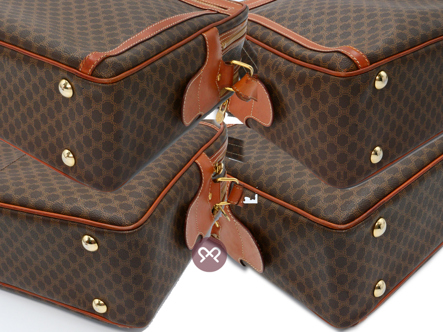 Celine M09 Classic Logo Print Brown Mcadam Business Briefcase/ Luggage 2-way Bag - Image 9