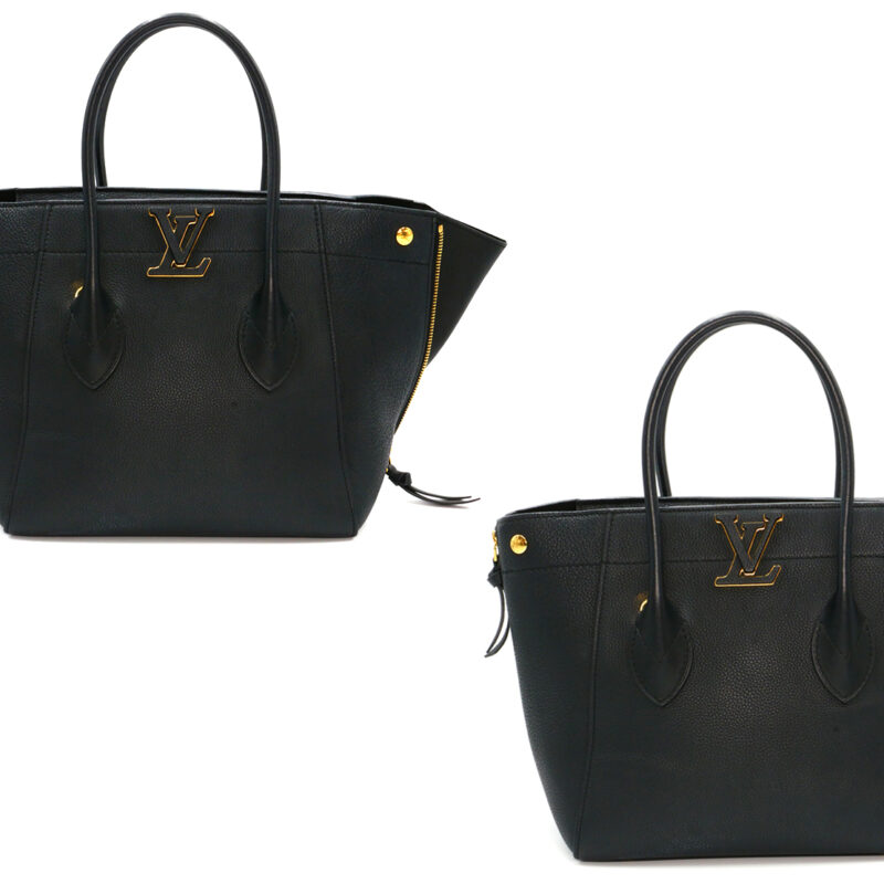 Louis Vuitton M54843 Black Calfskin Leather Freedom Handbag (TJ4177)