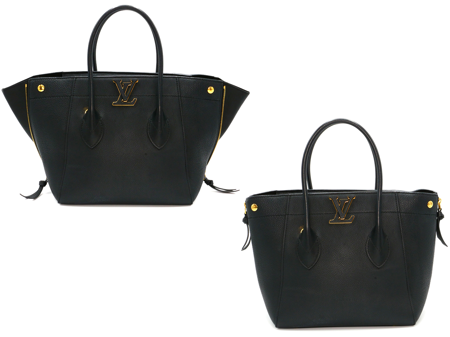 Louis Vuitton M54843 Black Calfskin Leather Freedom Handbag (TJ4177)