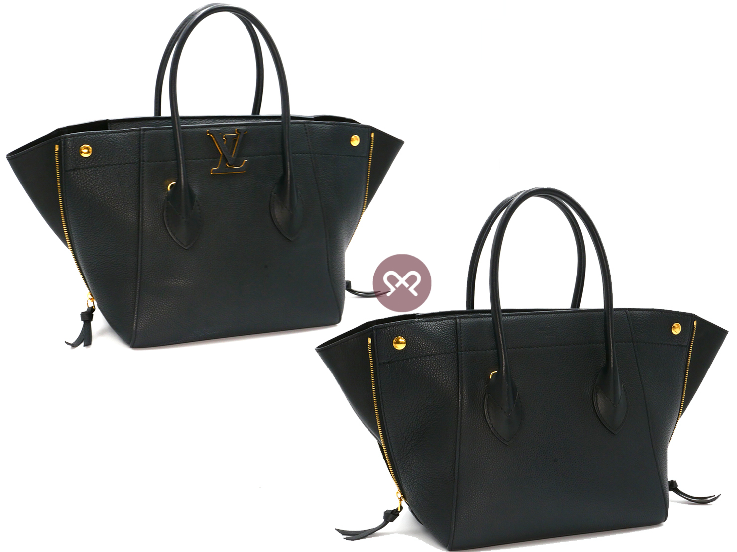 Louis Vuitton M54843 Black Calfskin Leather Freedom Handbag (TJ4177) - Image 4