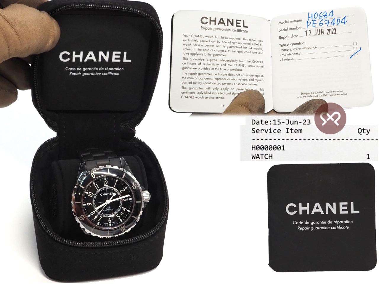 Chanel J12 Collection Automatic Black Ceramic 38mm Watch H0685 Midsize Unisex (PE67404) - Image 2