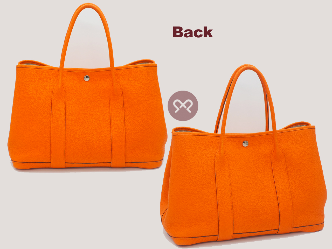 Hermes Garden Party 36cm Orange Color Togo P Stamp Document/ Shopping Tote Bag - Image 3