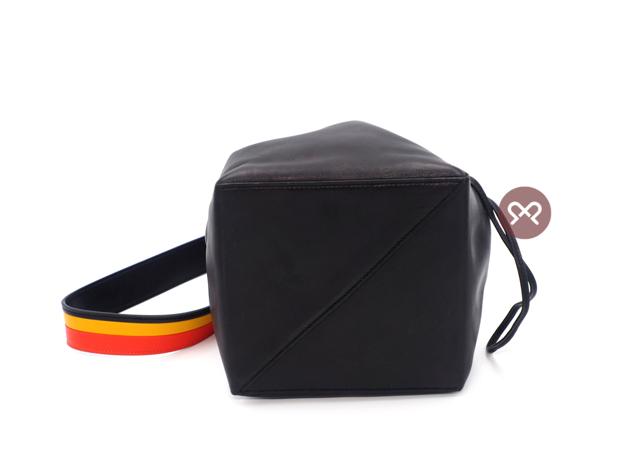 Hermes Black Swift Leather Licol 17 C Stamp Multicolour Strap Crossbody/ Shoulder Bag - Image 4