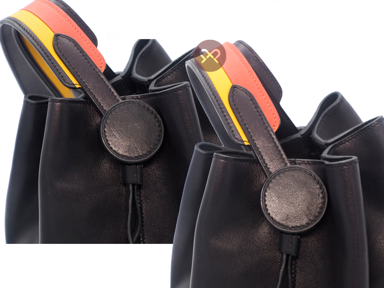 Hermes Black Swift Leather Licol 17 C Stamp Multicolour Strap Crossbody/ Shoulder Bag - Image 6