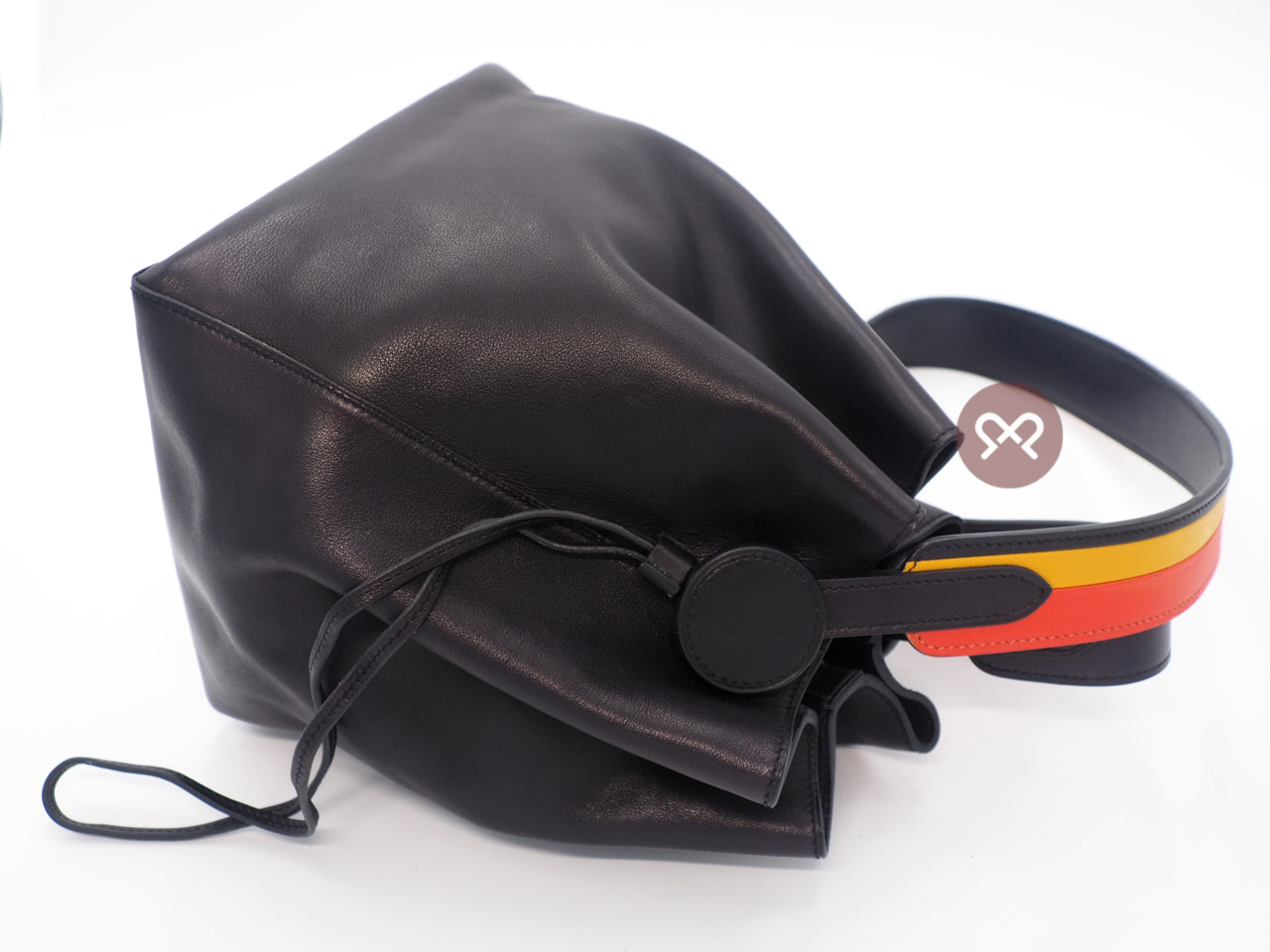 Hermes Black Swift Leather Licol 17 C Stamp Multicolour Strap Crossbody/ Shoulder Bag - Image 8