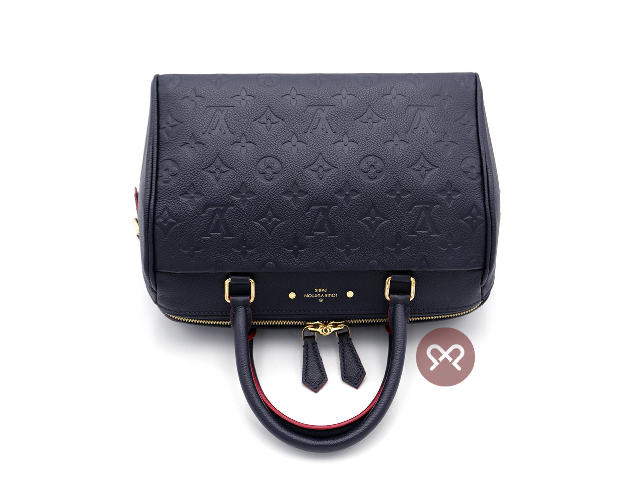 Louis Vuitton M20754 Speedy Bandoulière 25 in Monogram Empreinte Infini (Dark Blue/ Red)- DU1128 - Image 4