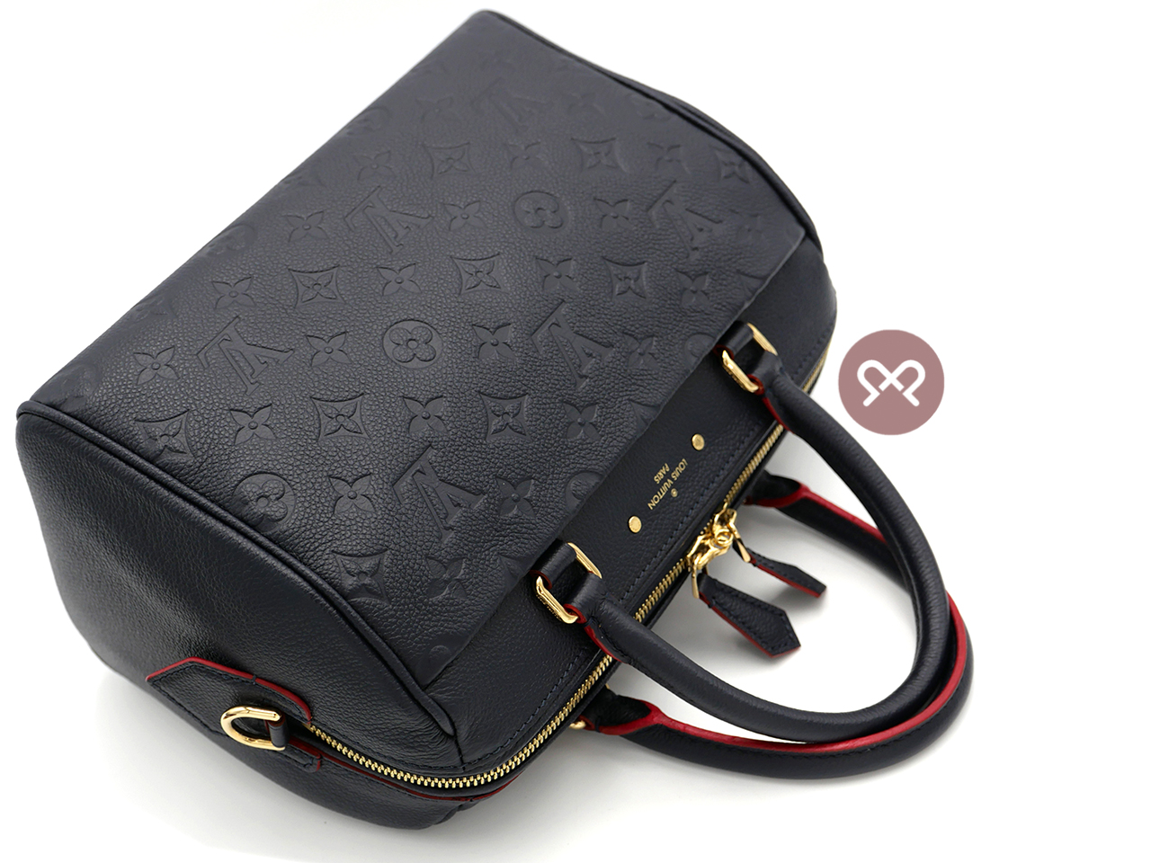 Louis Vuitton M20754 Speedy Bandoulière 25 in Monogram Empreinte Infini (Dark Blue/ Red)- DU1128 - Image 5