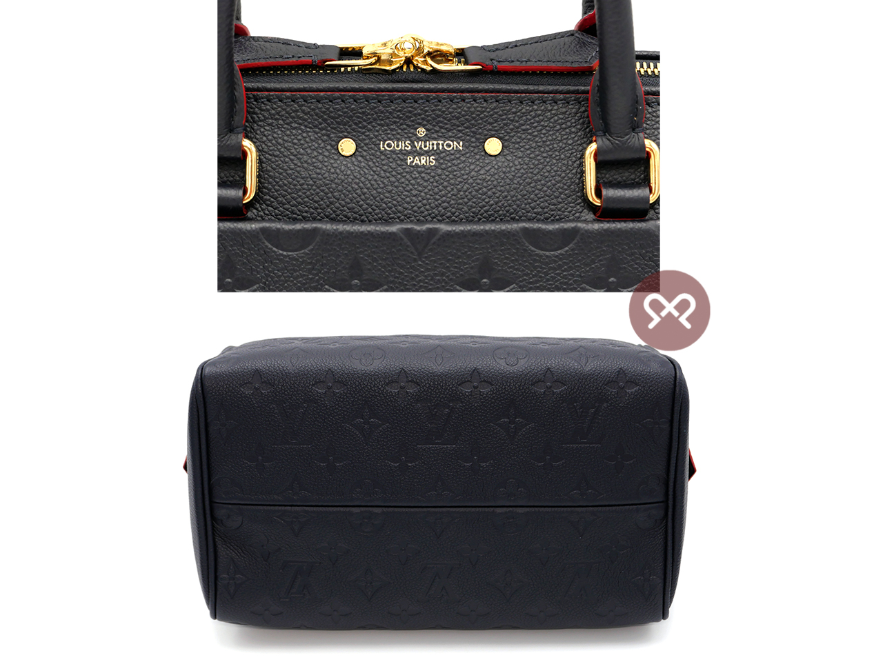 Louis Vuitton M20754 Speedy Bandoulière 25 in Monogram Empreinte Infini (Dark Blue/ Red)- DU1128 - Image 6