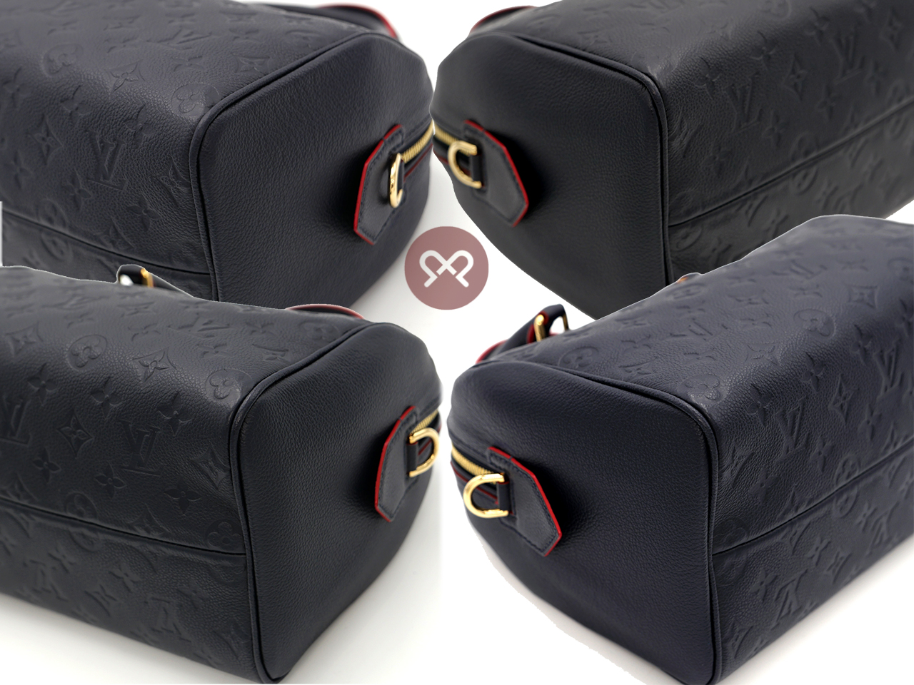 Louis Vuitton M20754 Speedy Bandoulière 25 in Monogram Empreinte Infini (Dark Blue/ Red)- DU1128 - Image 7