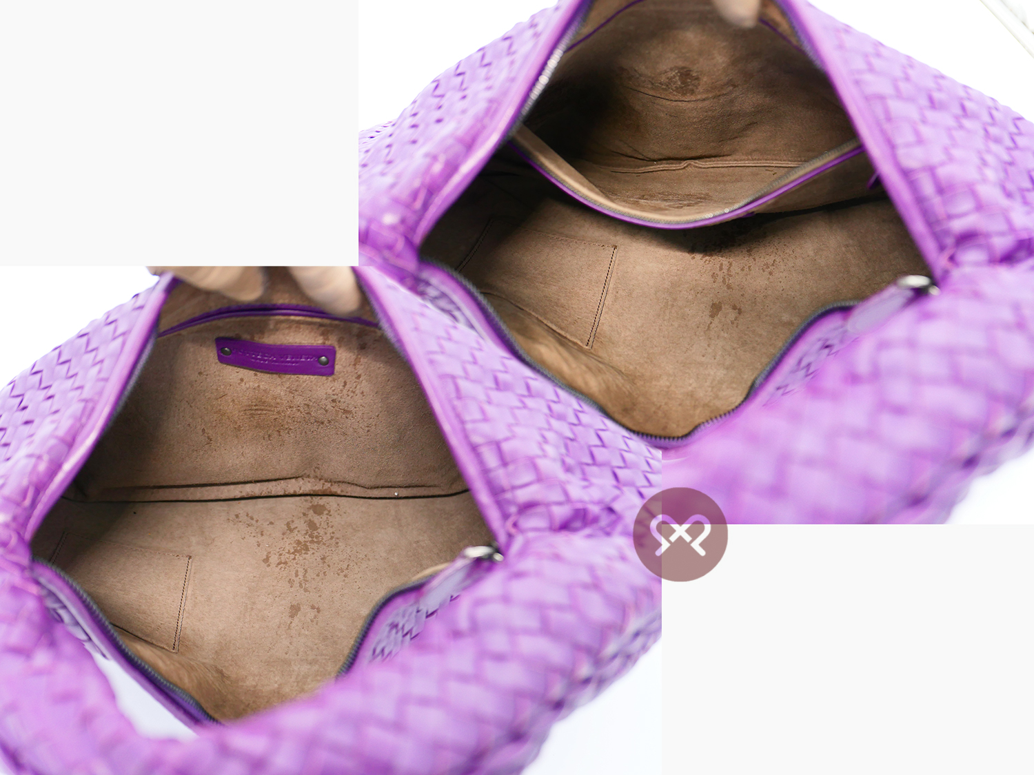 Bottega Veneta 115654 Purple Intrecciato Leather Hobo Large One Shoulder Bag - Image 7