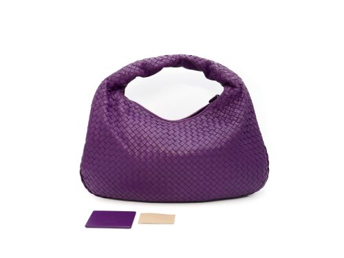 Bottega Veneta 115654 Purple Intrecciato Leather Hobo Large One Shoulder Bag
