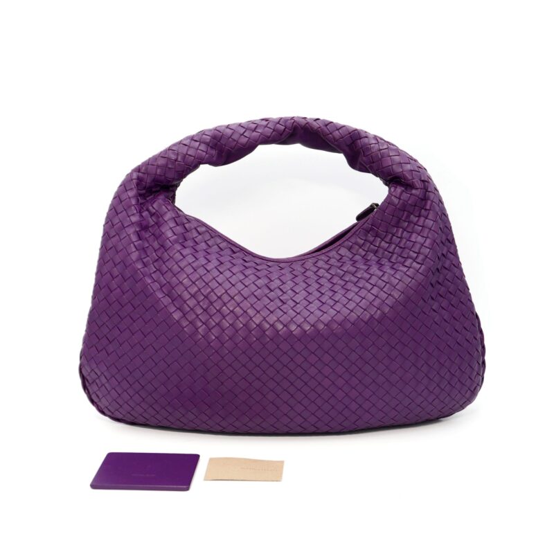 Bottega Veneta 115654 Purple Intrecciato Leather Hobo Large One Shoulder Bag