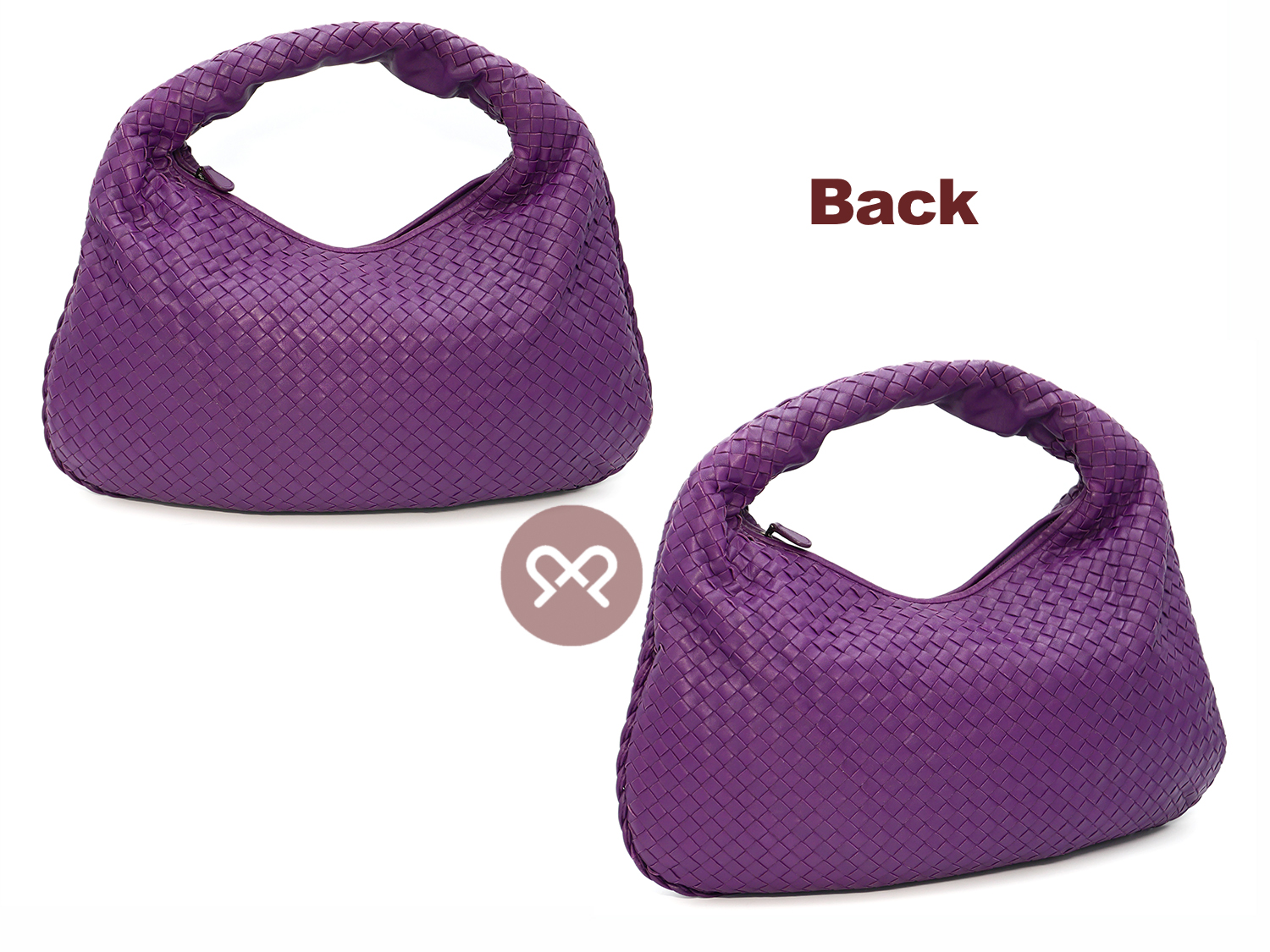 Bottega Veneta 115654 Purple Intrecciato Leather Hobo Large One Shoulder Bag - Image 3