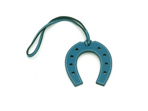 HERMES Swift Bleu Paddock Horseshoe Bag Charm