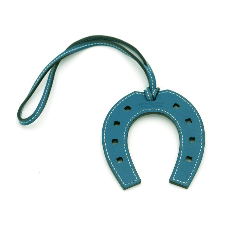 HERMES Swift Bleu Paddock Horseshoe Bag Charm