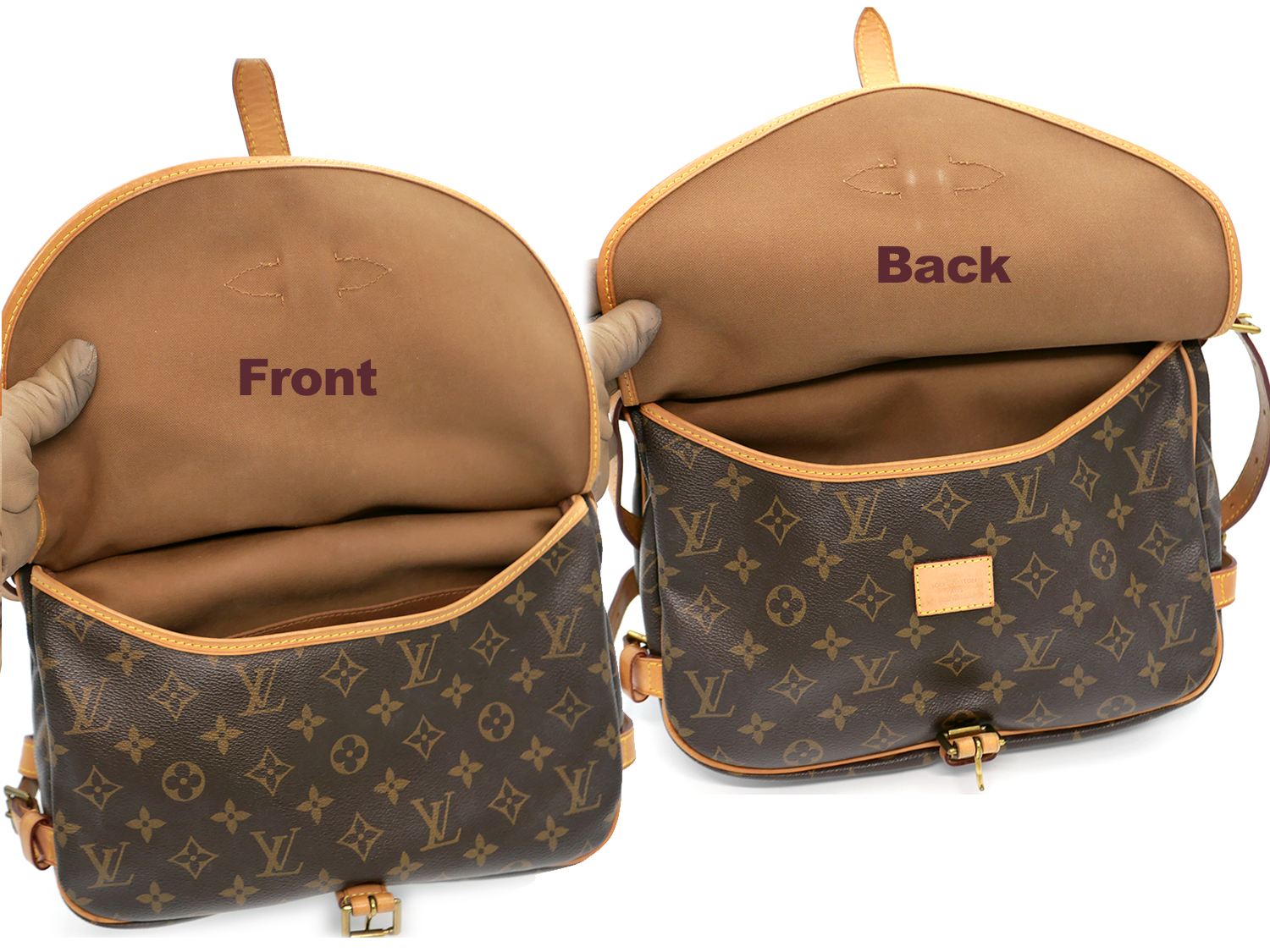 Louis Vuitton M42256 Monogram Canvas Saumur 30 Two Way Bag (MB1124) - Image 9