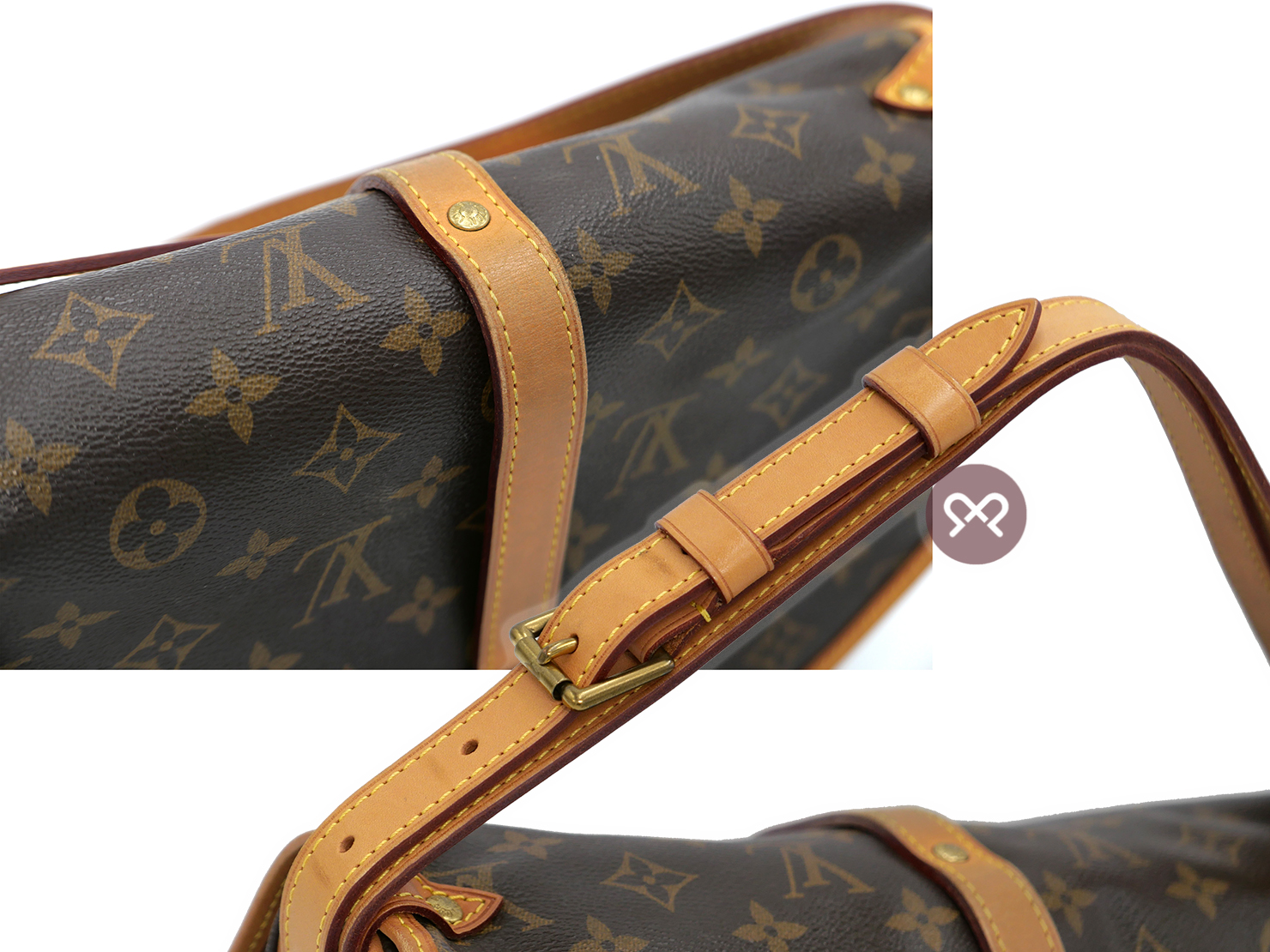 Louis Vuitton M42256 Monogram Canvas Saumur 30 Two Way Bag (MB1124) - Image 8