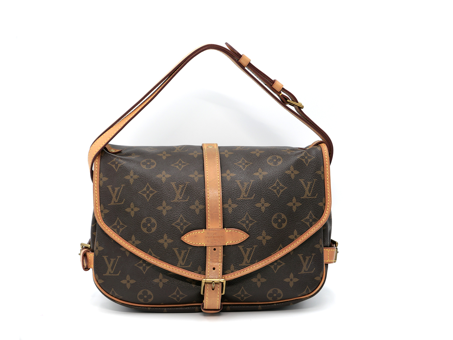 Louis Vuitton M42256 Monogram Canvas Saumur 30 Two Way Bag (MB1124)