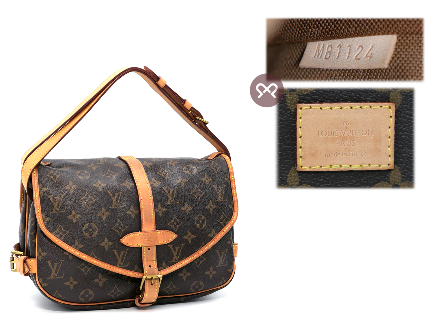 Louis Vuitton M42256 Monogram Canvas Saumur 30 Two Way Bag (MB1124) - Image 2