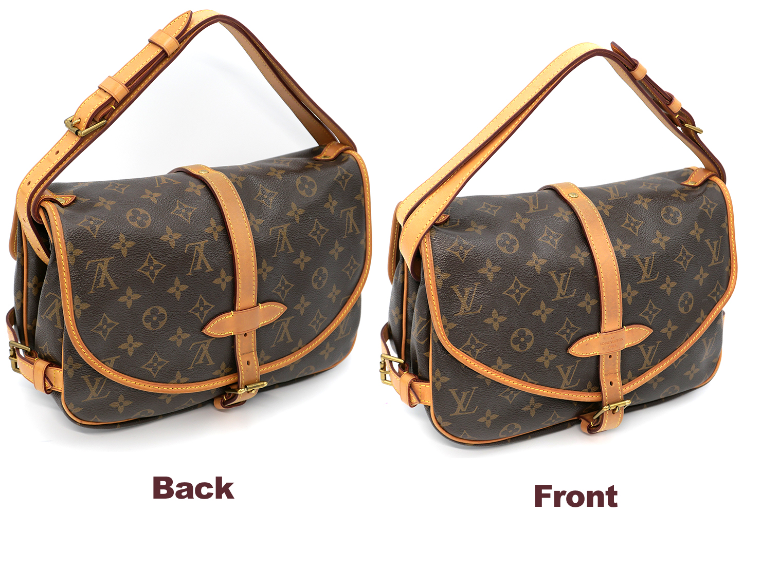 Louis Vuitton M42256 Monogram Canvas Saumur 30 Two Way Bag (MB1124) - Image 3