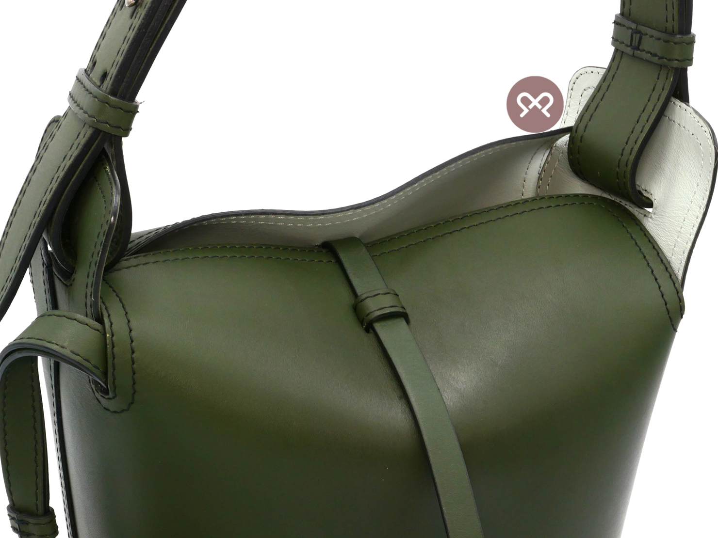 Burberry Green Leather Medium Leather Bucket with Pouch Shoulder Bag - Image 8