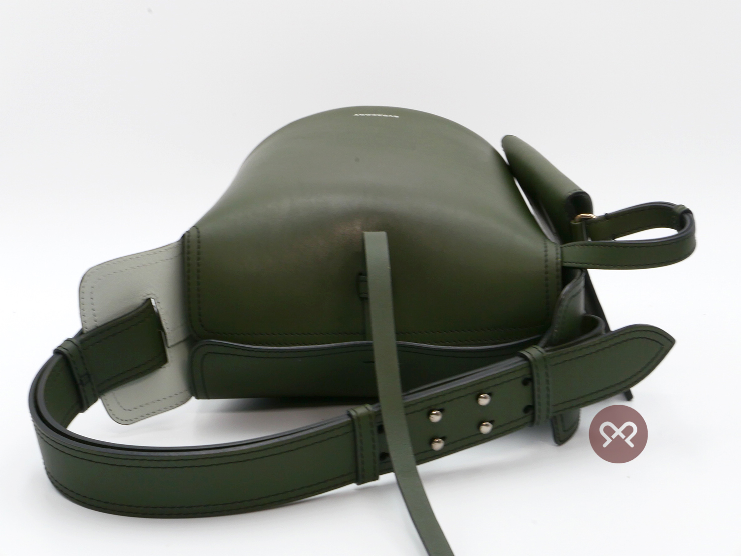 Burberry Green Leather Medium Leather Bucket with Pouch Shoulder Bag - Image 5