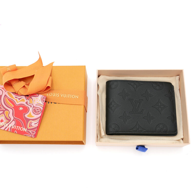 Louis Vuitton M62901 Multiple Black Monogram Shadow Calfskin Wallet (RFID)
