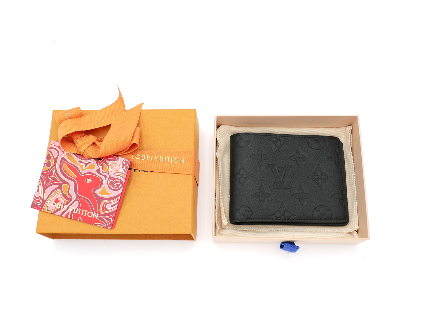Louis Vuitton M62901 Multiple Black Monogram Shadow Calfskin Wallet (RFID)