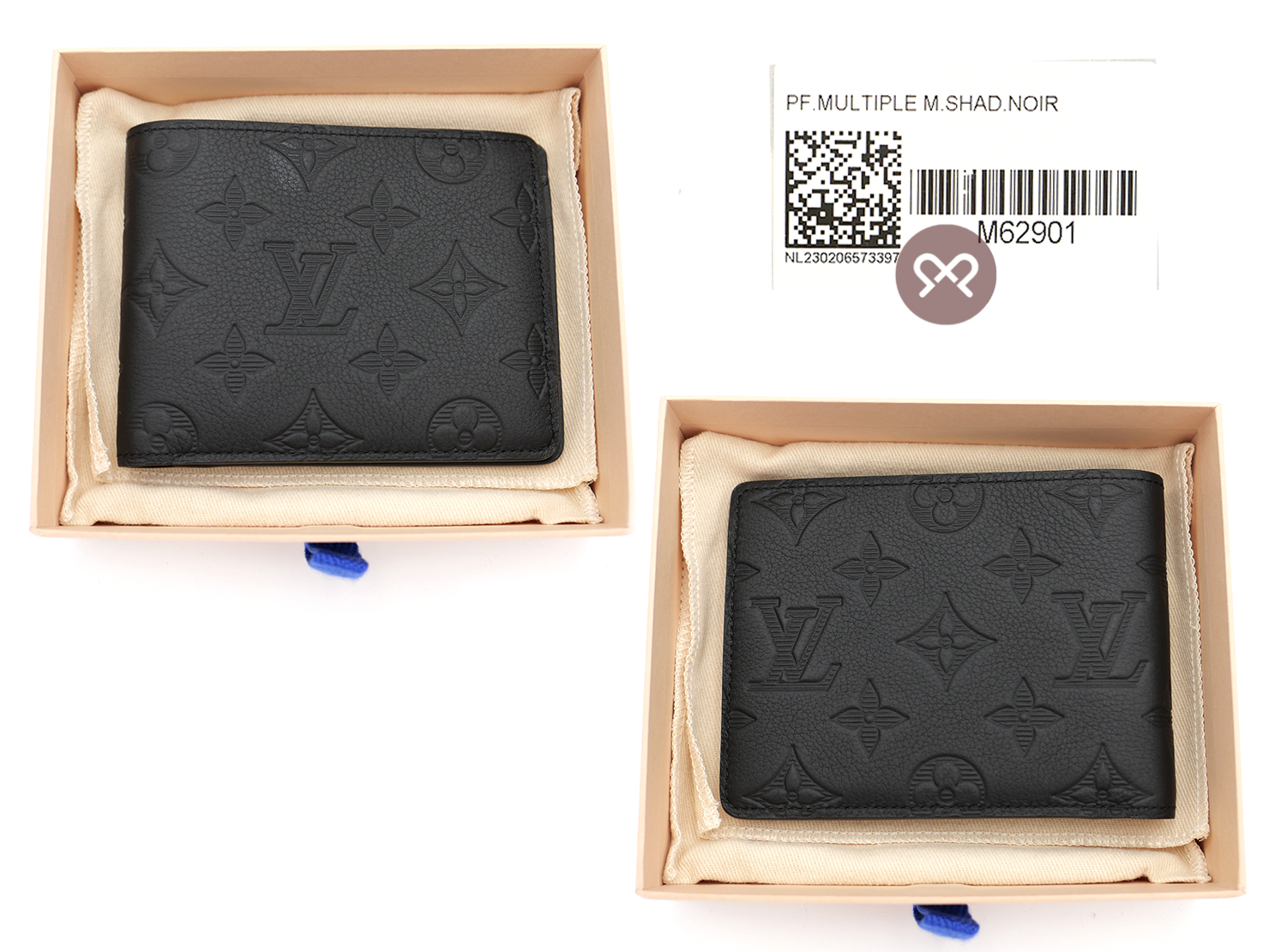 Louis Vuitton M62901 Multiple Black Monogram Shadow Calfskin Wallet (RFID) - Image 2