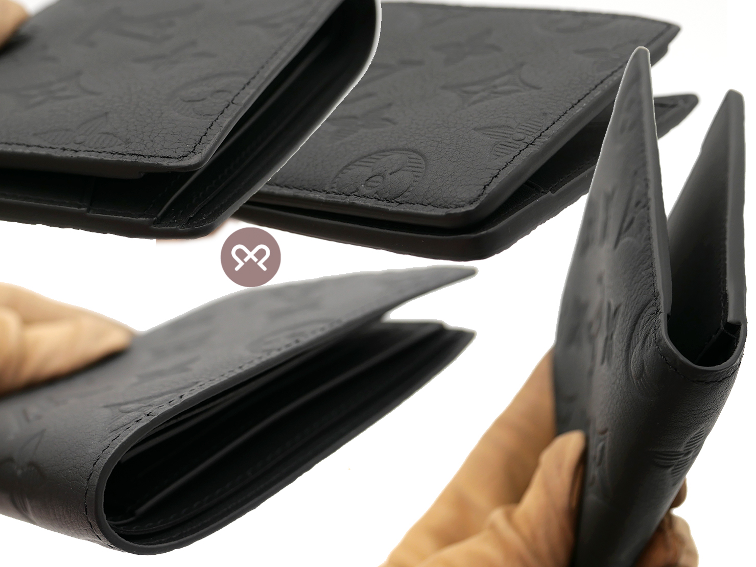 Louis Vuitton M62901 Multiple Black Monogram Shadow Calfskin Wallet (RFID) - Image 4