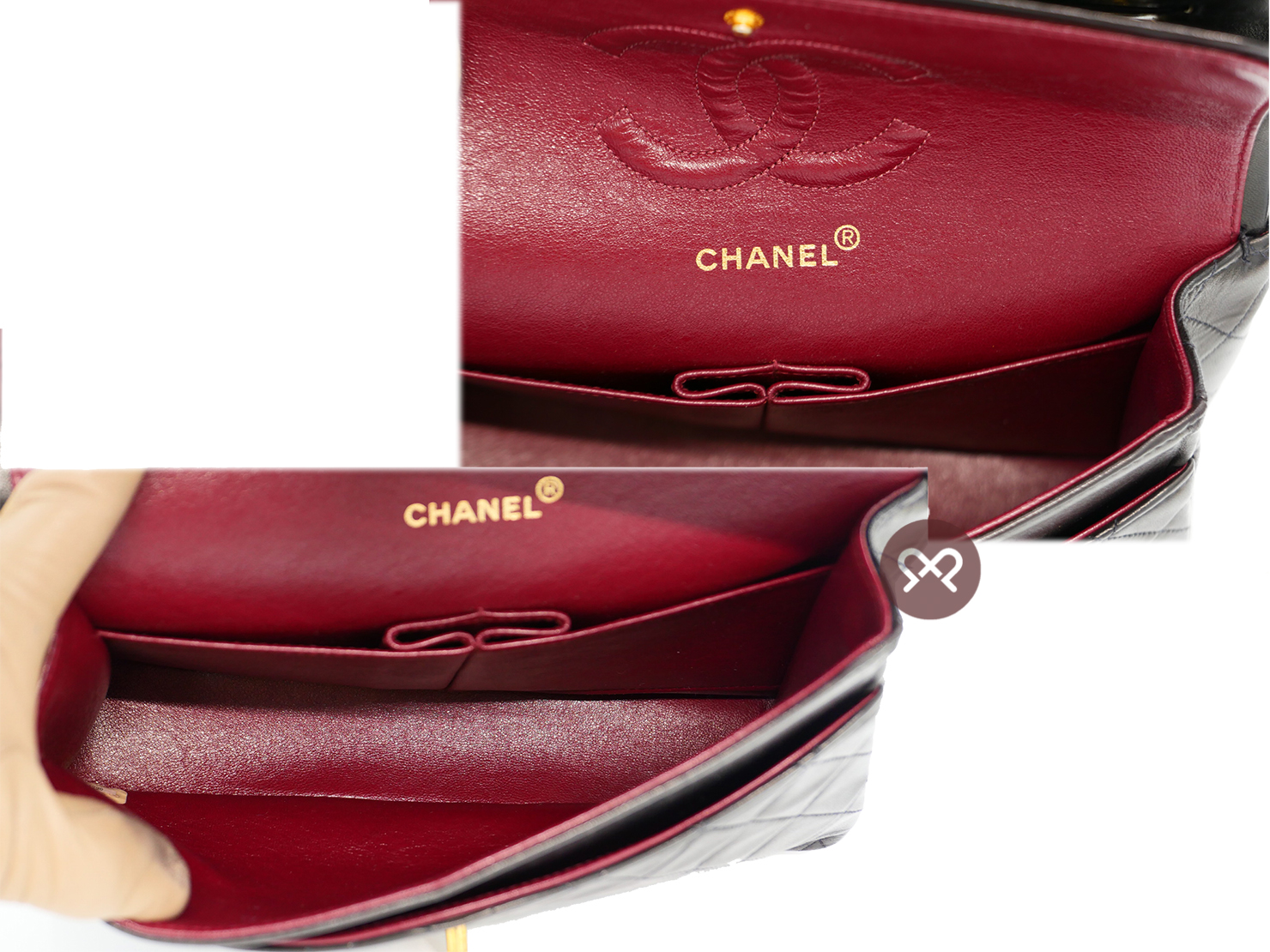 CHANEL 3401296 Vintage Black Lambskin 25cm Medium Classic Flap Bag in Gold Hardware - Image 17