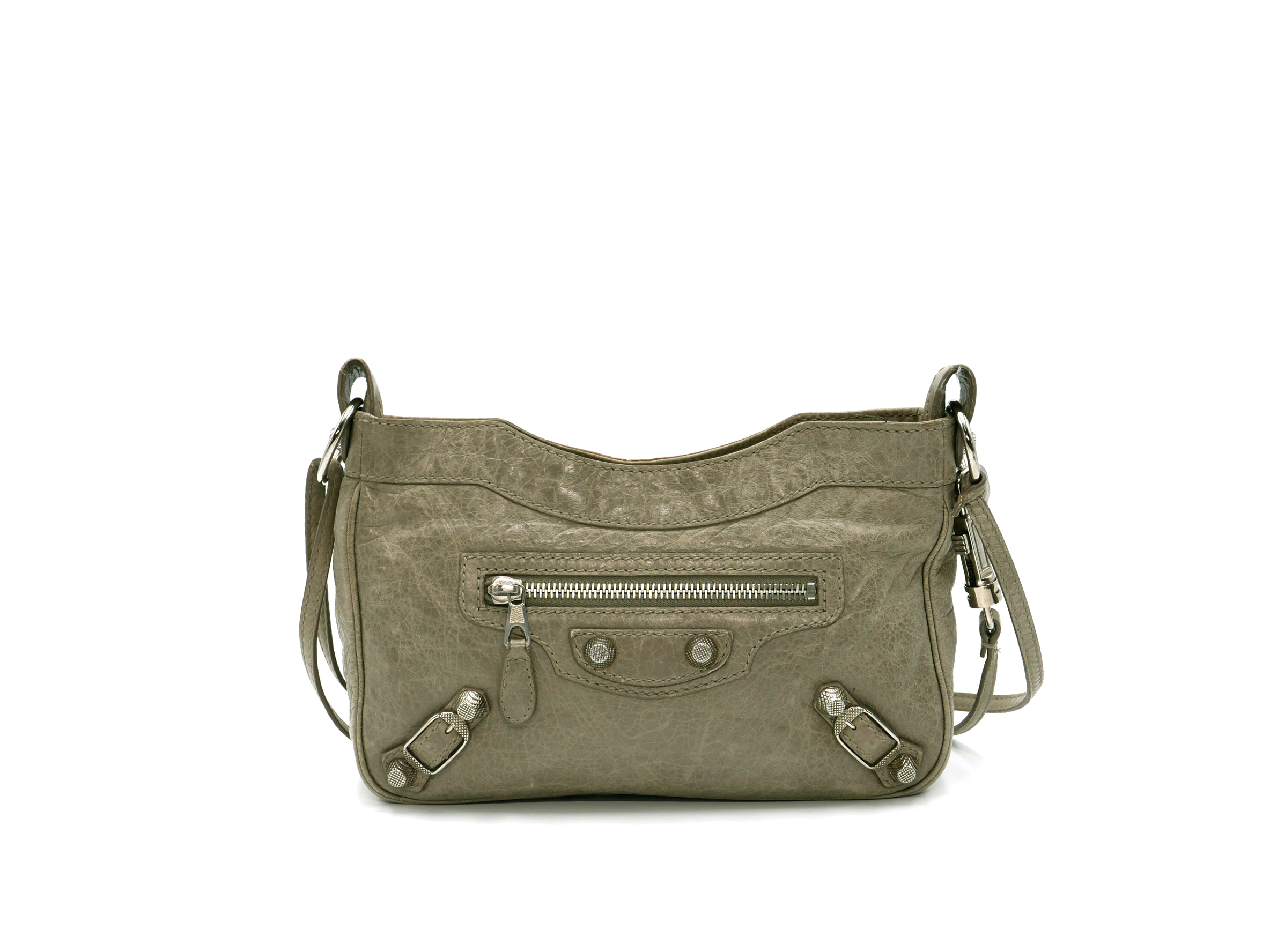 Balenciaga 237203 Beige Giant 12 Gold Hip Classic Mini City Cross Body Bag