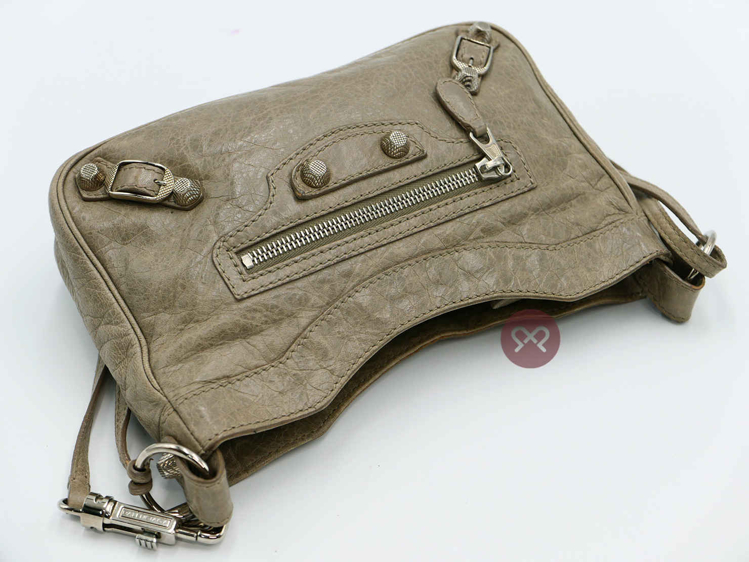 Balenciaga 237203 Beige Giant 12 Gold Hip Classic Mini City Cross Body Bag - Image 6