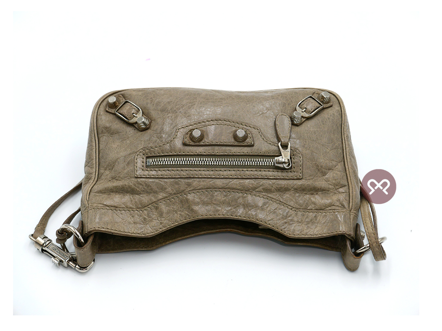 Balenciaga 237203 Beige Giant 12 Gold Hip Classic Mini City Cross Body Bag - Image 5