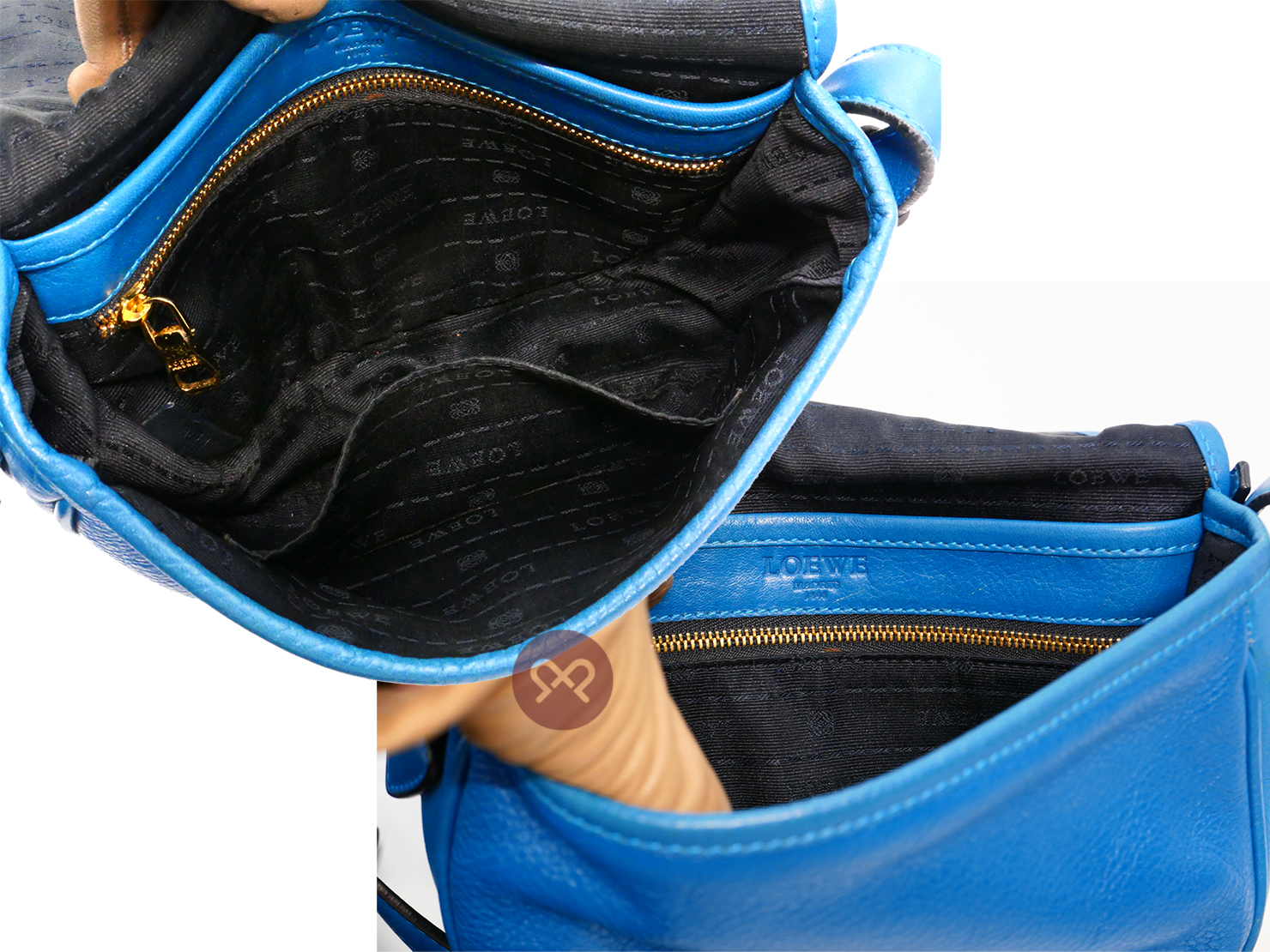 Loewe Blue Calfskin Leather Heritage Flap Crossbody Bag - Image 7