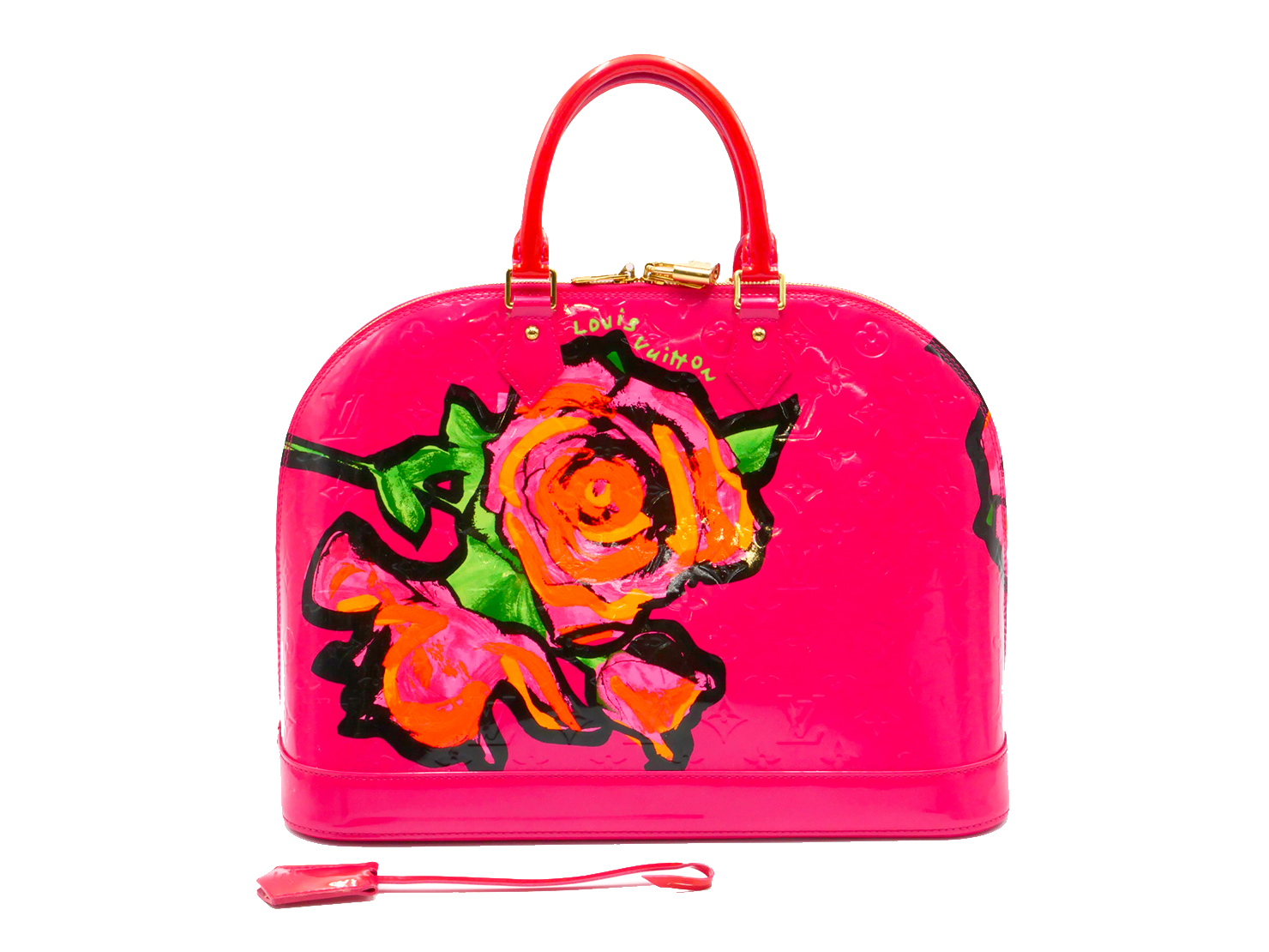 Louis Vuitton Stephen Sprouse Vernis Monogram Roses Pink Alma GM in Rose Pop (MI0059)