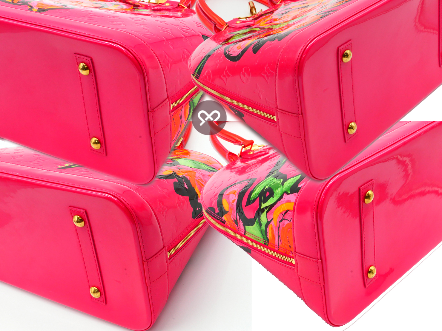 Louis Vuitton Stephen Sprouse Vernis Monogram Roses Pink Alma GM in Rose Pop (MI0059) - Image 5