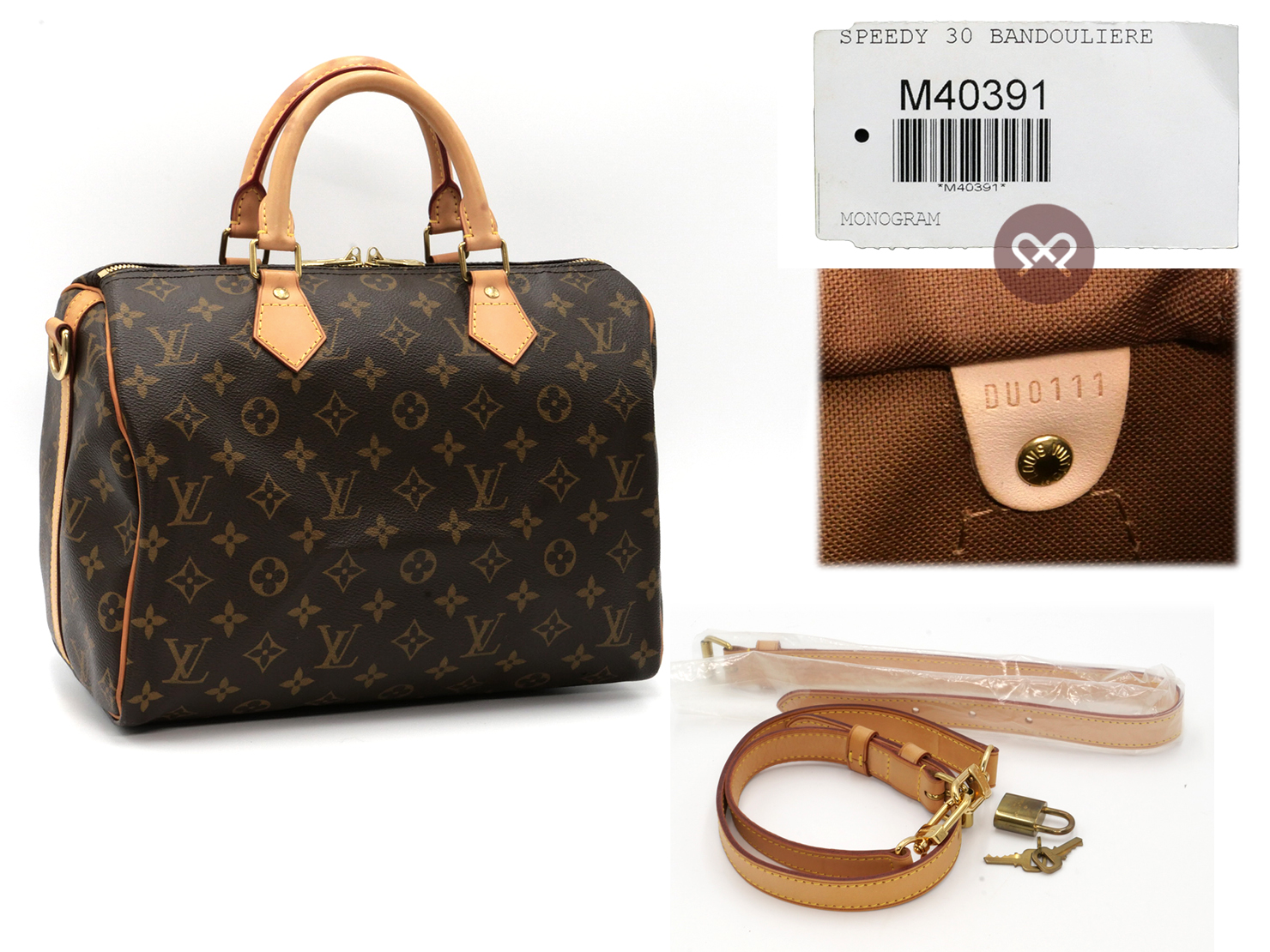 Louis Vuitton M40391 Monogram Canvas 30 Speedy Bandouliere 2-Way Bag (DU0111) - Image 2