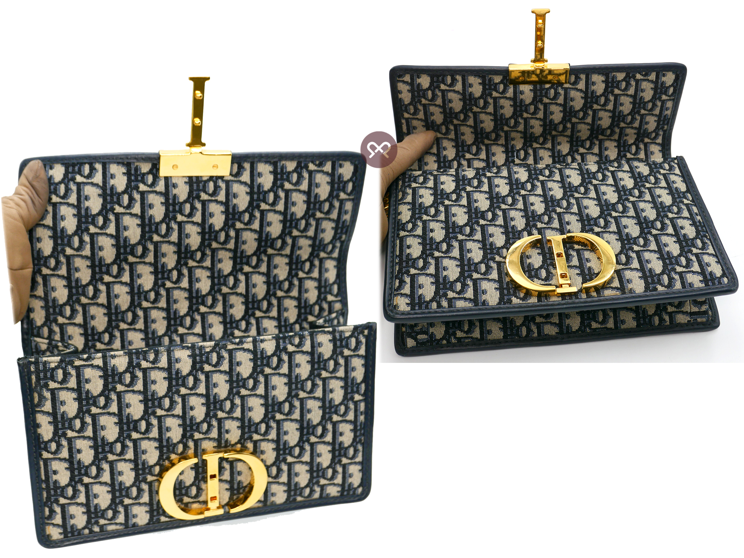 Dior 'CD' Blue Dior Oblique Jacquard 30 MONTAIGNE CHAIN BAG - Image 10