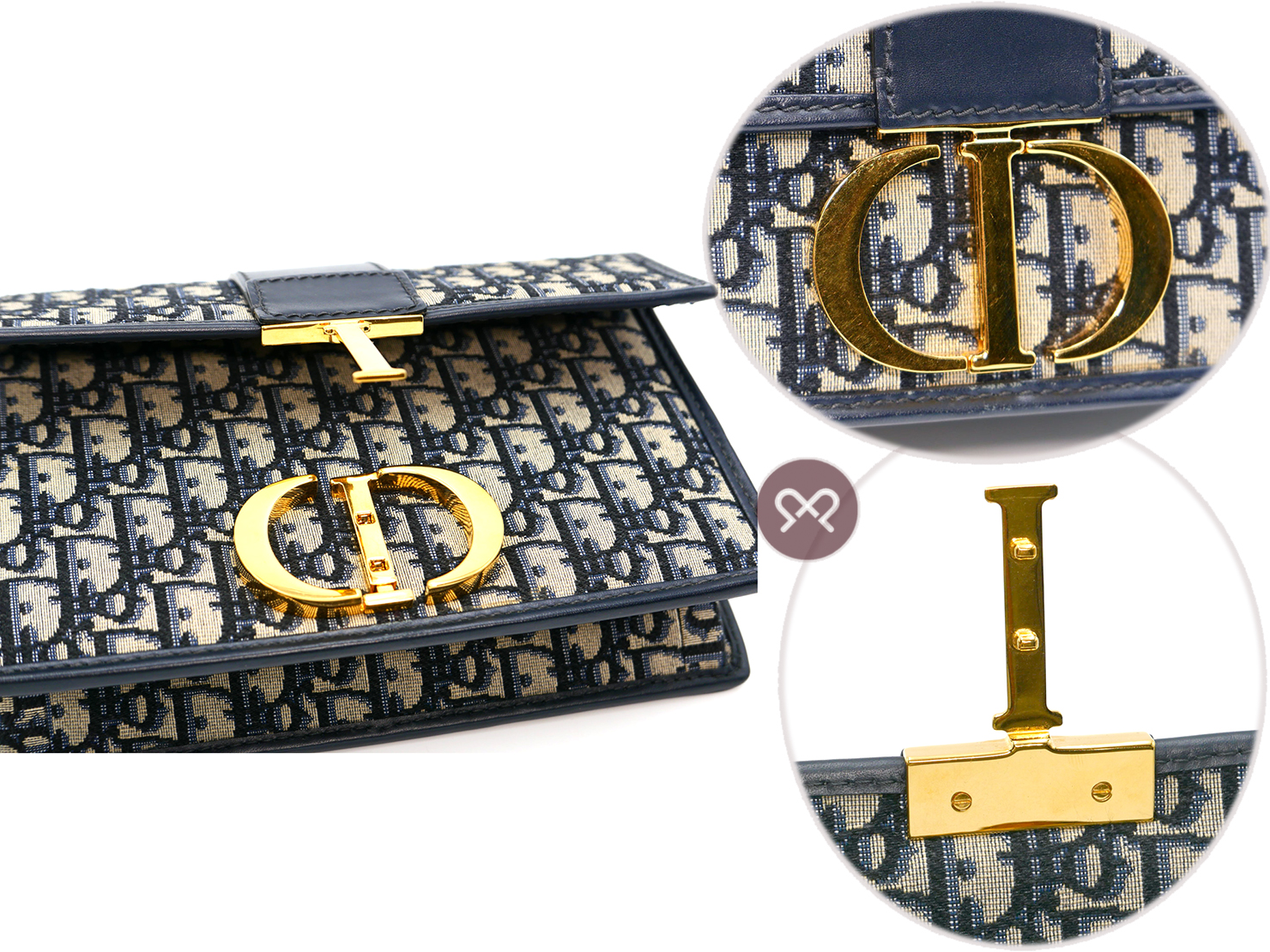 Dior 'CD' Blue Dior Oblique Jacquard 30 MONTAIGNE CHAIN BAG - Image 7