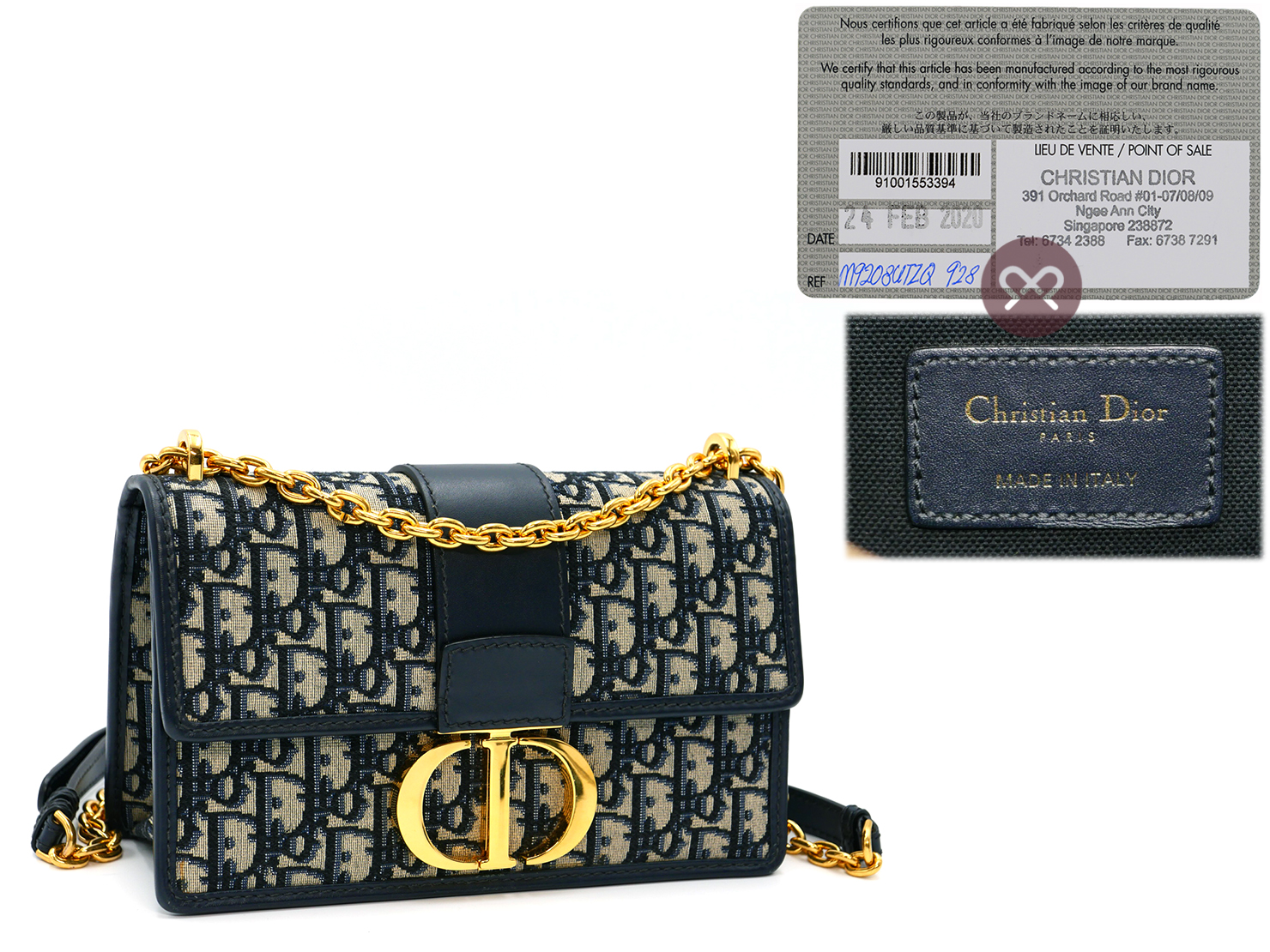Dior 'CD' Blue Dior Oblique Jacquard 30 MONTAIGNE CHAIN BAG - Image 2