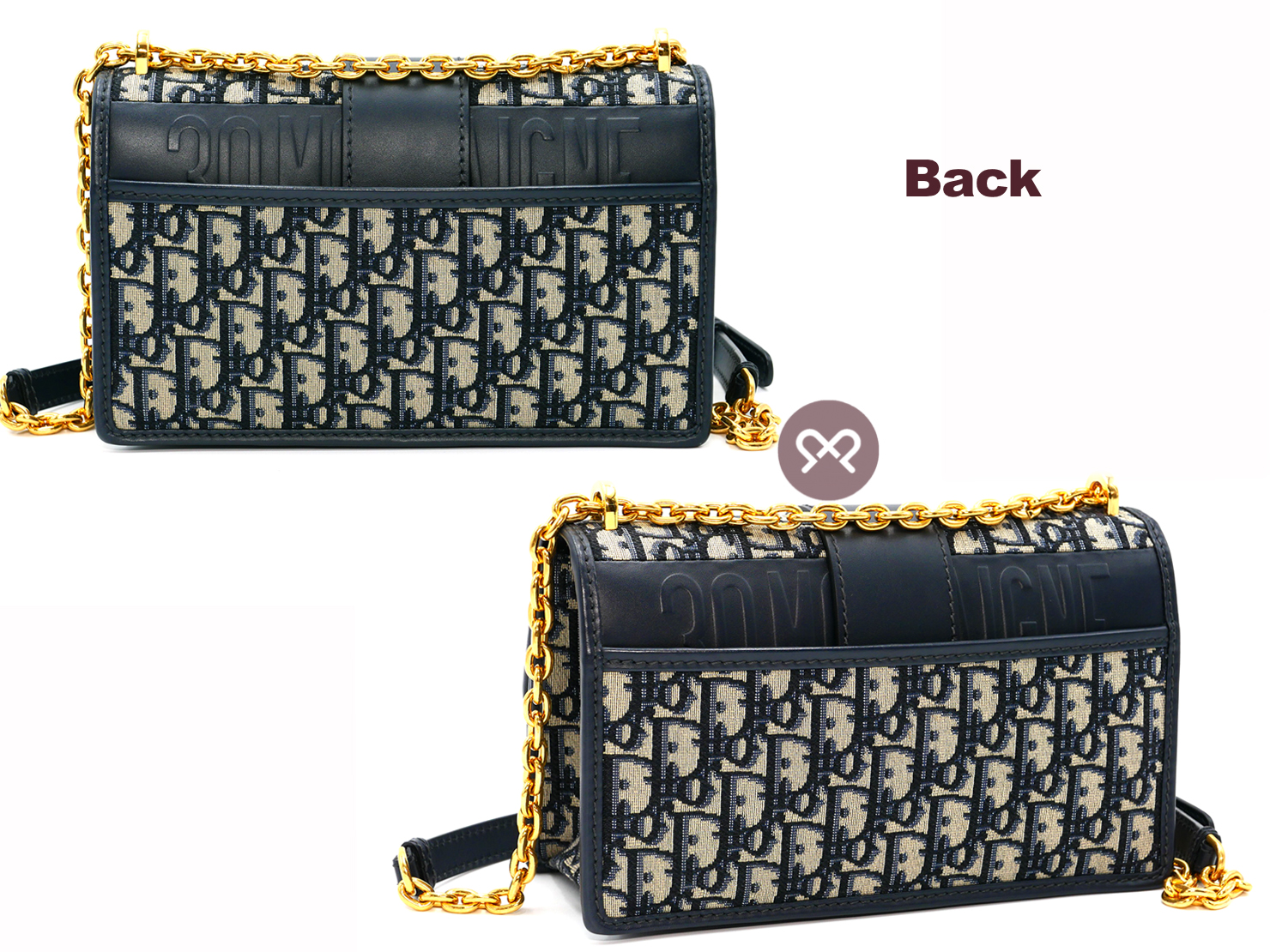Dior 'CD' Blue Dior Oblique Jacquard 30 MONTAIGNE CHAIN BAG - Image 3