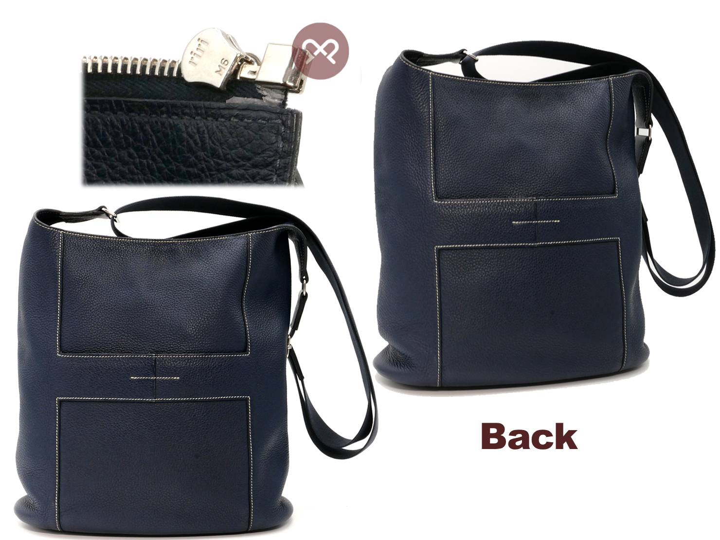 Hermes Clemence Leather Good News Blue De Prusse M Stamp Shoulder/ Crossbody Bag - Image 3