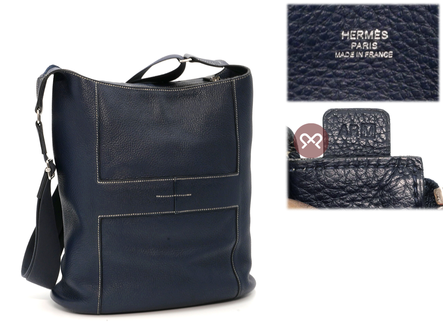 Hermes Clemence Leather Good News Blue De Prusse M Stamp Shoulder/ Crossbody Bag - Image 2
