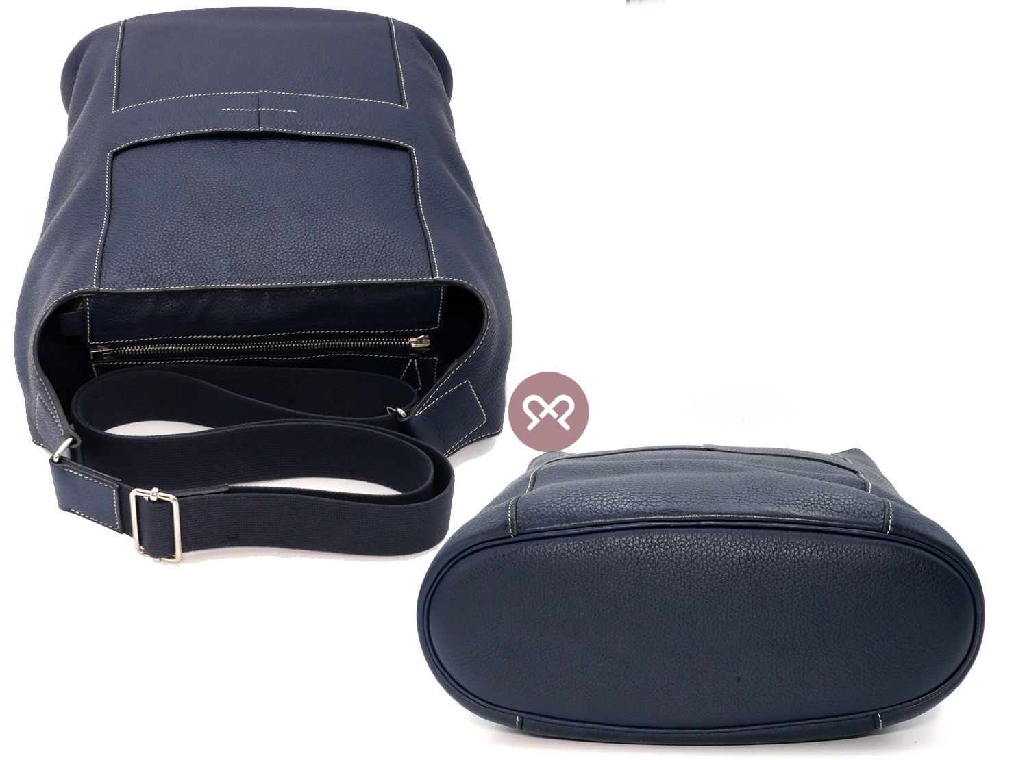 Hermes Clemence Leather Good News Blue De Prusse M Stamp Shoulder/ Crossbody Bag - Image 4
